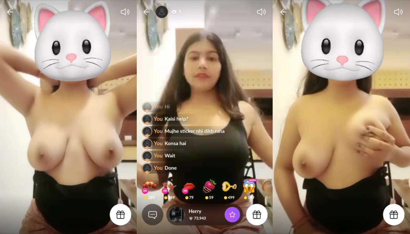 Herry Boobs Out Tango Show Live With Face