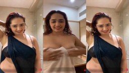 Aditi Mistry Sexy Saree Shower and Towel Hot Live Video