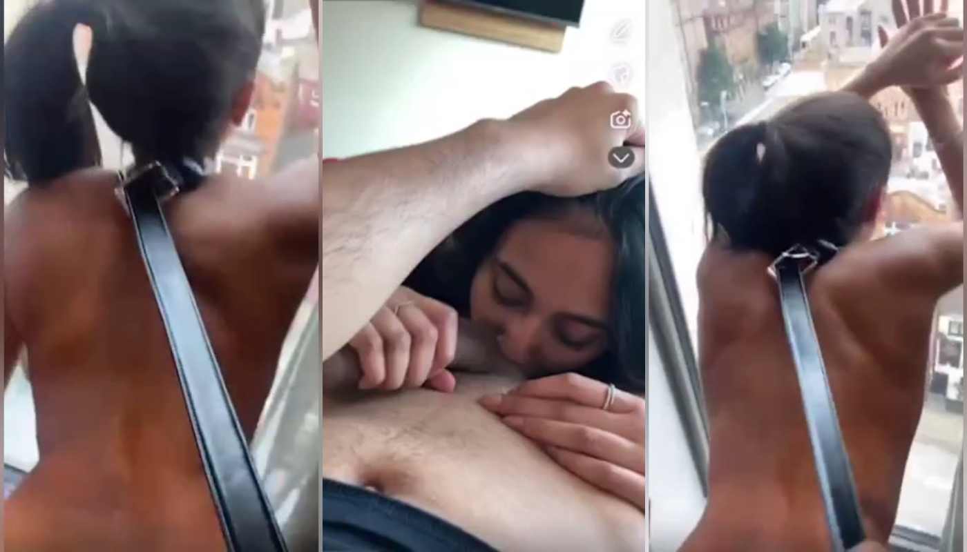 Sexy Cute Girlfriend Ki Lund Chusai Aur Gale Main Belt Dalke BDSM Chudai