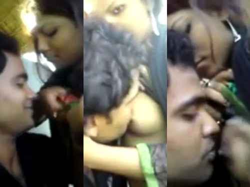 Sexy gf apni boobs chuswa rahi hai