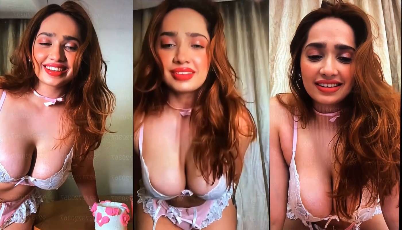 Aditi Mistry Sexy Birthday Special Transparent Pink Bra Panty Sexy Live 3