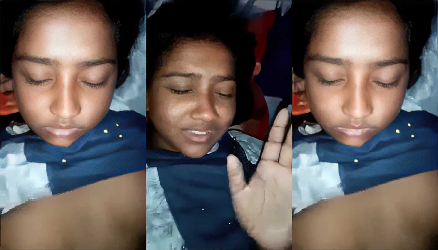 Nili Dress main Gaonki Ladki Ko Bistar Pe Letake Uski Chikni Chut Main Lund Dul Ke Fuck Kiya