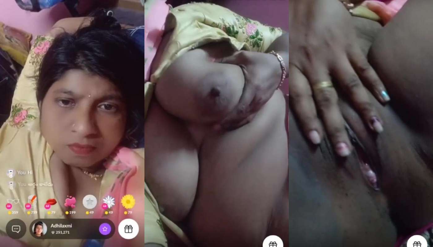 Adhilaxmi South Indian Aunty Showing Boobs & Pussy on 121 Tango Live with Face