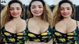 Aditi Mistry Sexy Black Fruit Printed Swimsuit Sexy Live Show