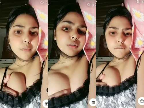 Tango Girl Dhriti Squeezing Her Tits and Stripping Full Nude