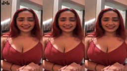 Aditi Mistry Instagram Pe Live Aakar Lal Dress Main Apni Hot Cleavage Dikhaya