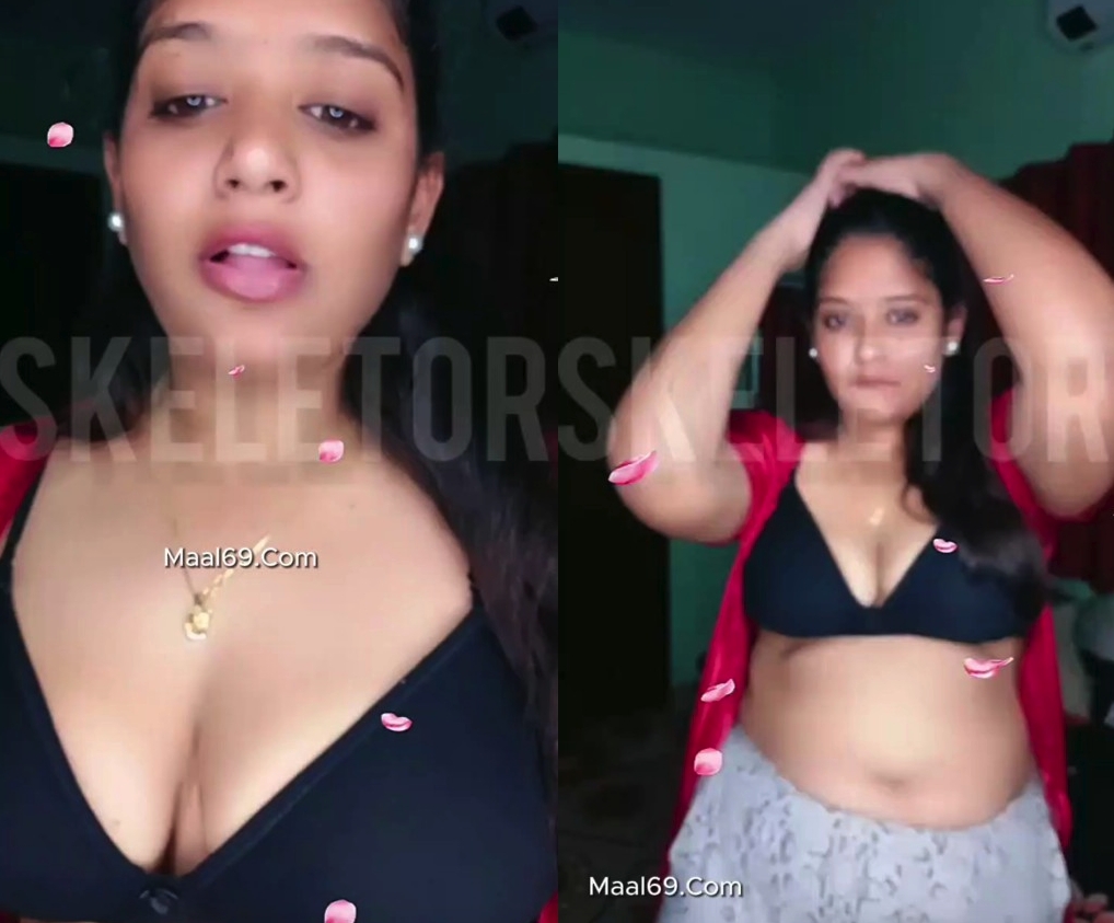 Telugu girl topless sucking her own big boobs MMS