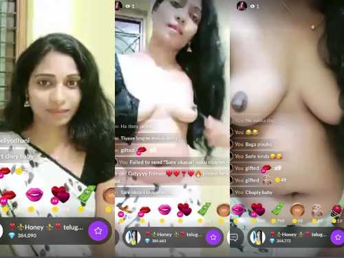 Honey Telugu Boudi Showing Boobs on Tango Live
