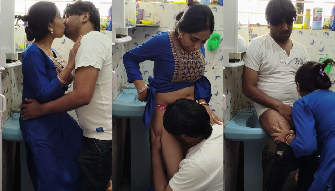 Blu Dress Cute Slim Sexy Wife Bathroom Main Lusd Chuske Chudi Pati Se