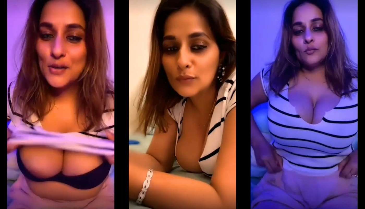 Vansheen Verma Letting Boobs Pop Out of Dress on PREMIUM Tango