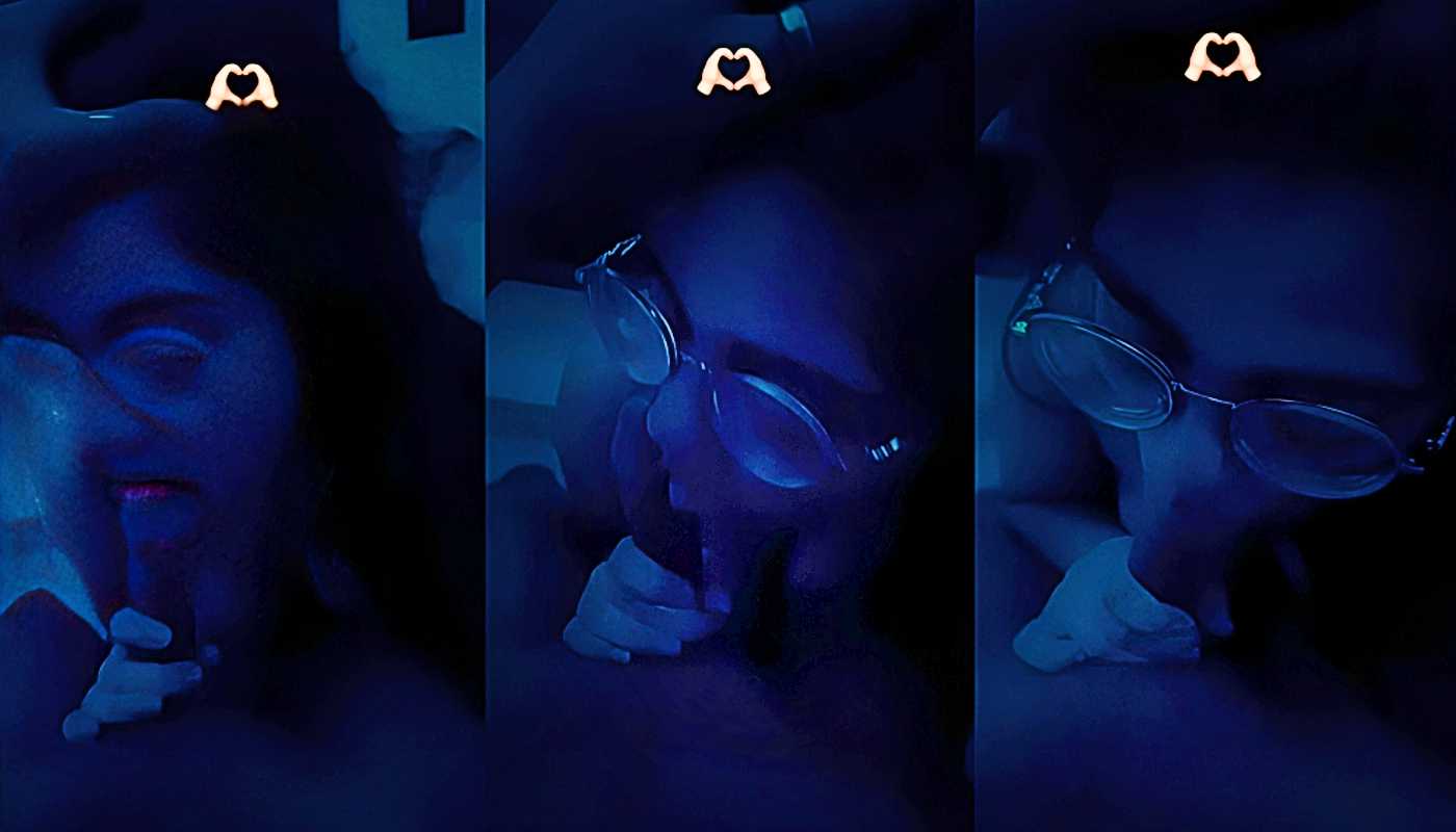 Cute Girlfriend Chasme Main Boyfriend ki Lund Ko Chusa Adhe Rat main